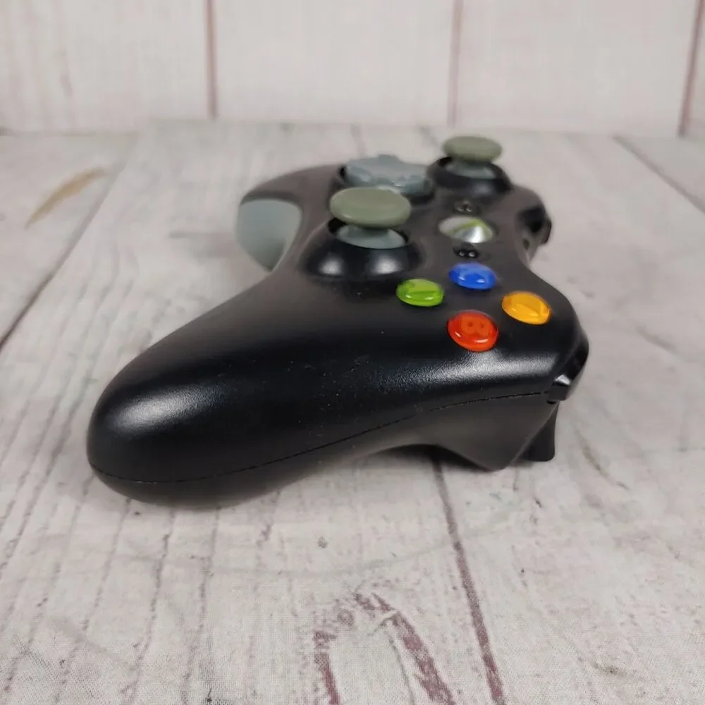 Microsoft Xbox 360 Wireless Controller - BLACK No Battery Cover - TESTED WORKING